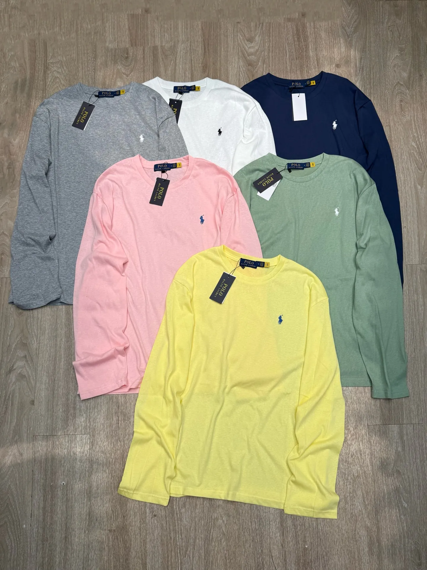 P178 Ralph Lauren Ralph Lauren·Line breathable long-sleeved sun protection✅✅✅Ready stock Focus on quality and compare at will Size: S M L Color: Green Navy Blue White Gray Pink Yellow